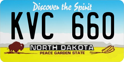 ND license plate KVC660