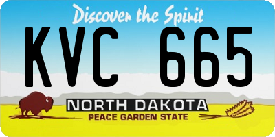 ND license plate KVC665