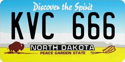 ND license plate KVC666