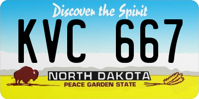 ND license plate KVC667