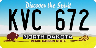ND license plate KVC672