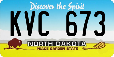 ND license plate KVC673
