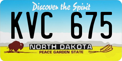 ND license plate KVC675