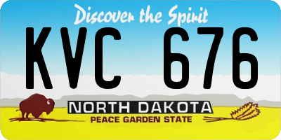 ND license plate KVC676