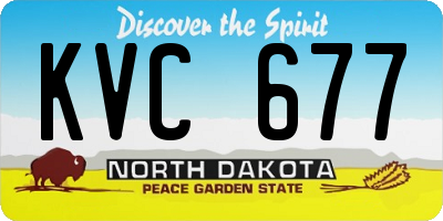 ND license plate KVC677