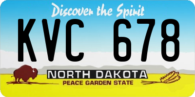 ND license plate KVC678