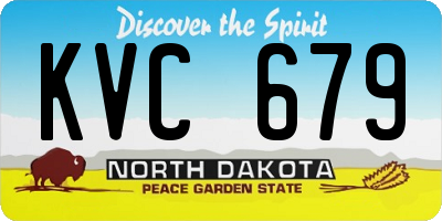ND license plate KVC679