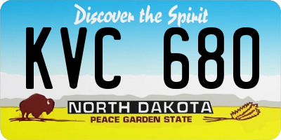 ND license plate KVC680