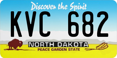 ND license plate KVC682