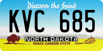 ND license plate KVC685