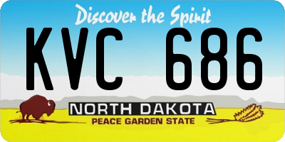 ND license plate KVC686