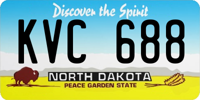 ND license plate KVC688