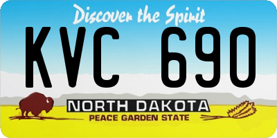 ND license plate KVC690