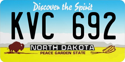 ND license plate KVC692