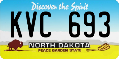 ND license plate KVC693
