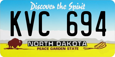 ND license plate KVC694