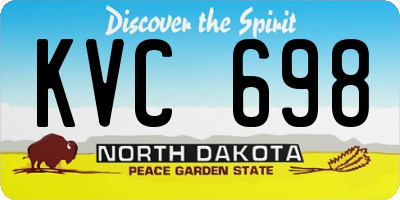 ND license plate KVC698