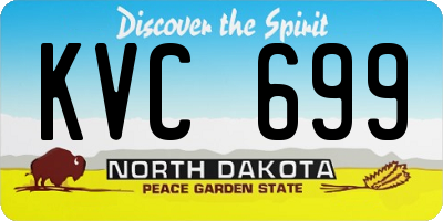 ND license plate KVC699