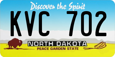 ND license plate KVC702