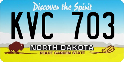 ND license plate KVC703
