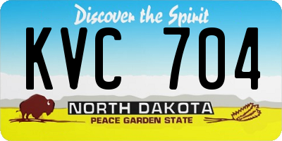 ND license plate KVC704