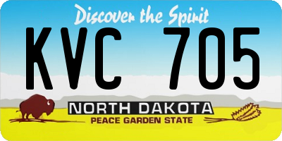 ND license plate KVC705