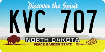 ND license plate KVC707