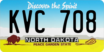 ND license plate KVC708