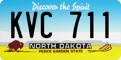 ND license plate KVC711
