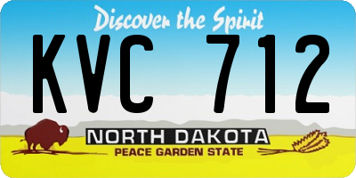 ND license plate KVC712