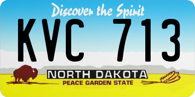 ND license plate KVC713