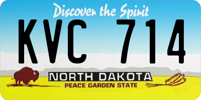 ND license plate KVC714