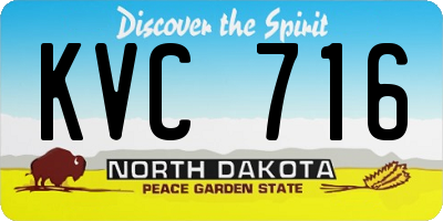 ND license plate KVC716