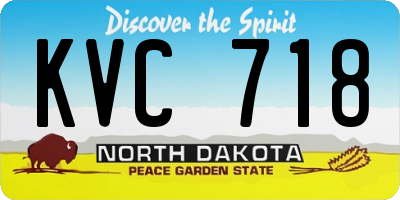 ND license plate KVC718