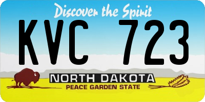 ND license plate KVC723