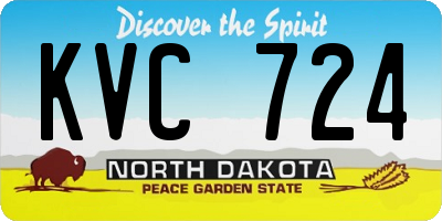 ND license plate KVC724