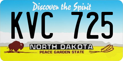 ND license plate KVC725