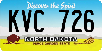ND license plate KVC726