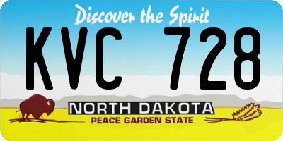 ND license plate KVC728