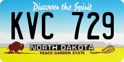 ND license plate KVC729