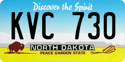 ND license plate KVC730