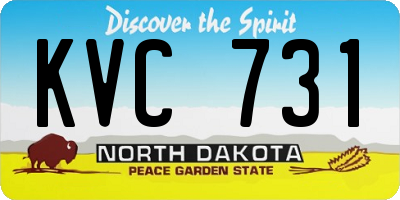ND license plate KVC731