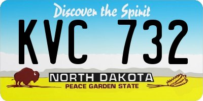 ND license plate KVC732