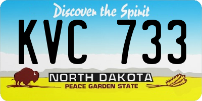 ND license plate KVC733