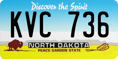 ND license plate KVC736