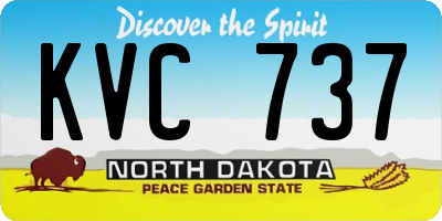 ND license plate KVC737