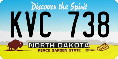 ND license plate KVC738