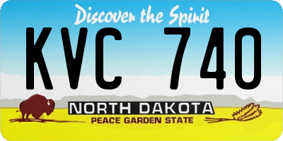ND license plate KVC740