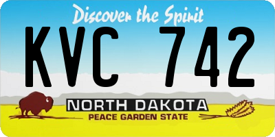 ND license plate KVC742