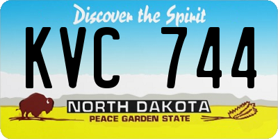 ND license plate KVC744